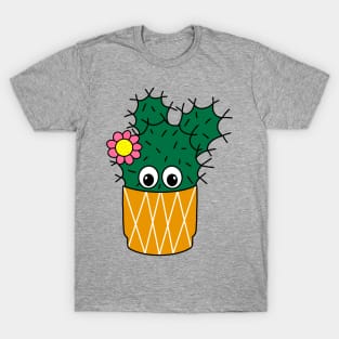 Cute Cactus Design #304: Spiky Cactus With Cute Flower T-Shirt